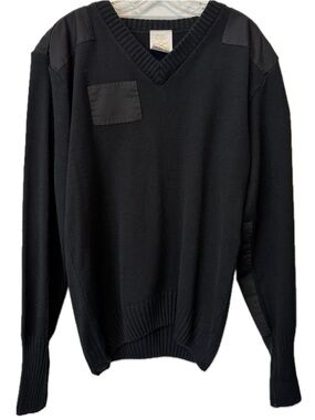 Military Equipment Corp. of America Black Commando Sweater LG V-Neck Tactical